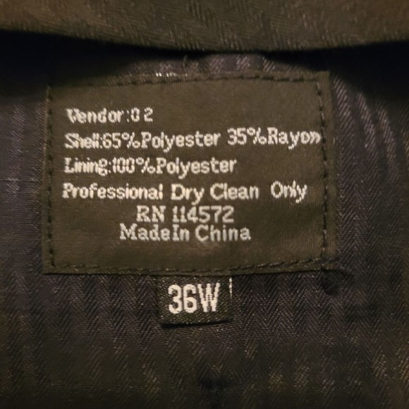 Vinci Mens Navy Long Sleeve Collared‎ Single Breasted 2 Piece Suit Size 36W - Picture 10 of 12